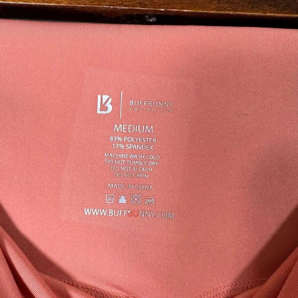 buffbunny | peach lazer cut high waisted perforated women's leggings sz M - Picture 8 of 8